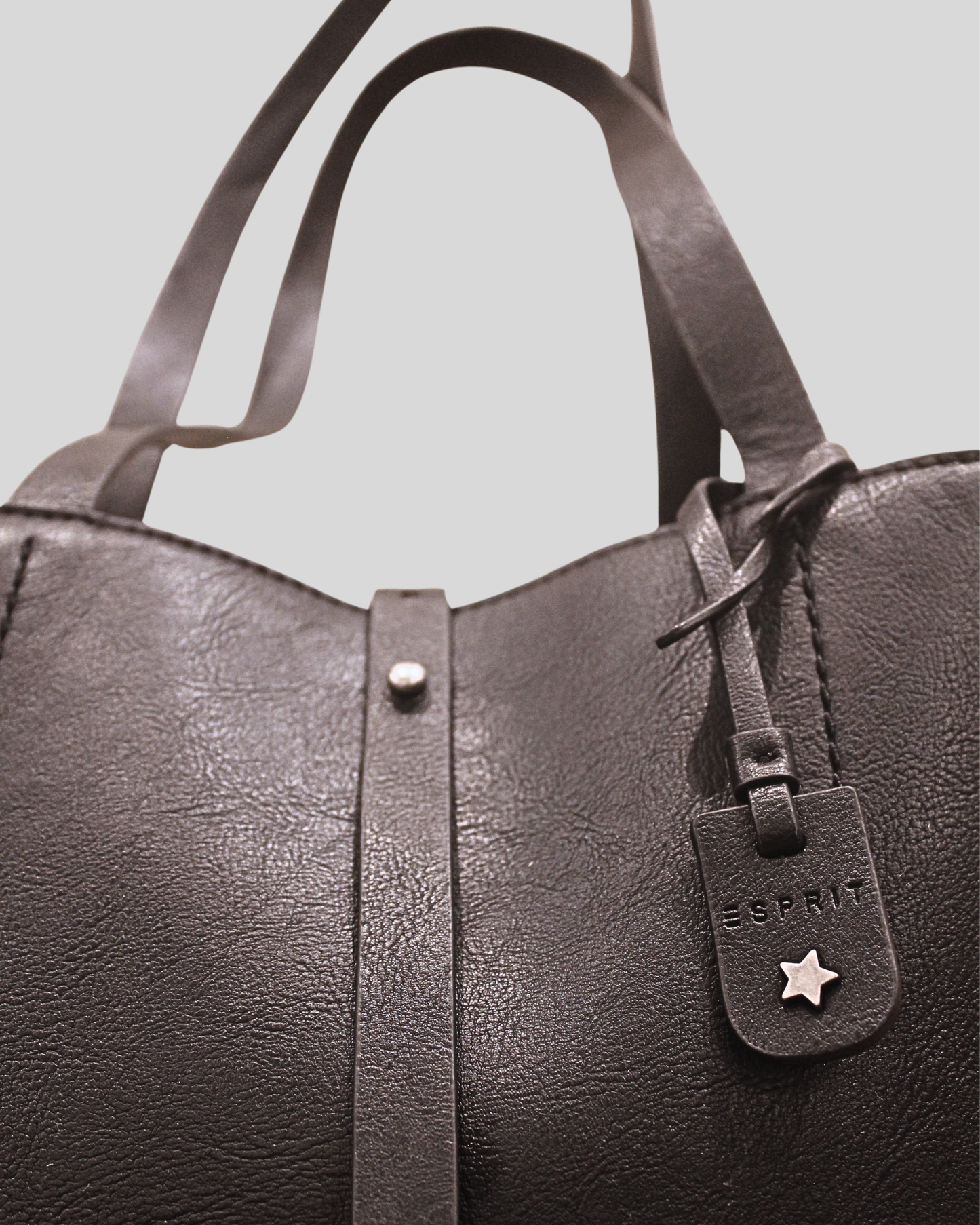 Tote bag Esprit noir en cuir