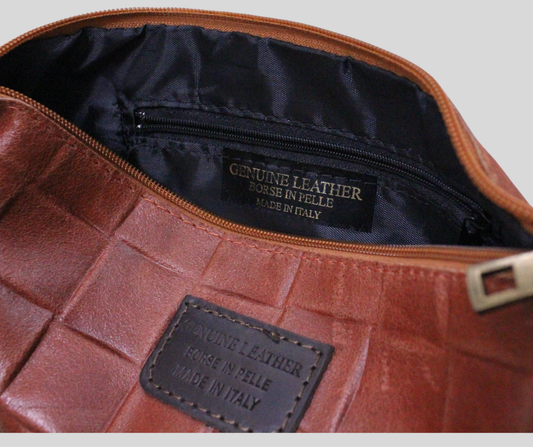 Borse in Pelle — Cognac quadrillé 🇮🇹