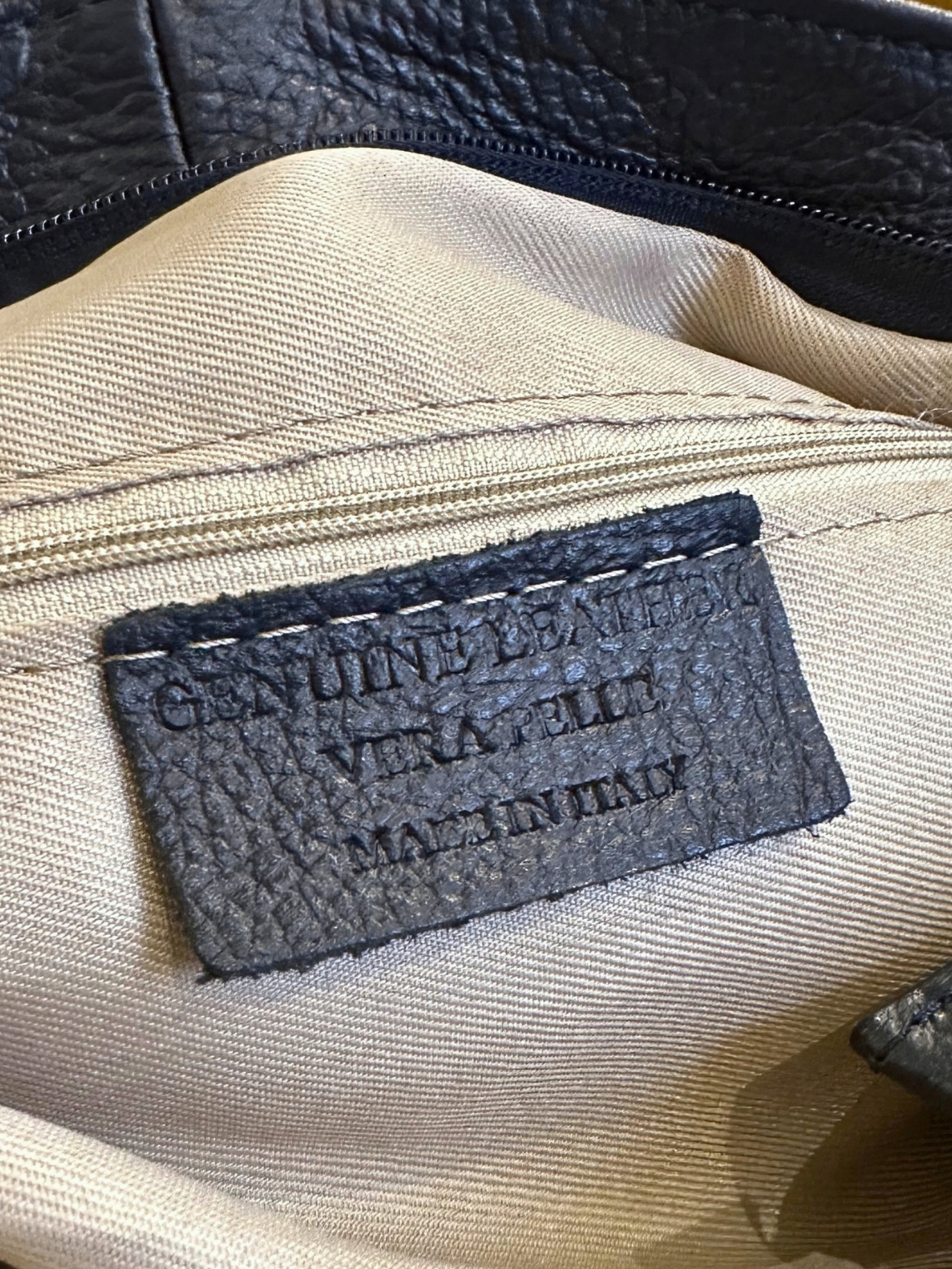 🇮🇹 Sac épaule bleu marine en cuir véritable – Made in Italy