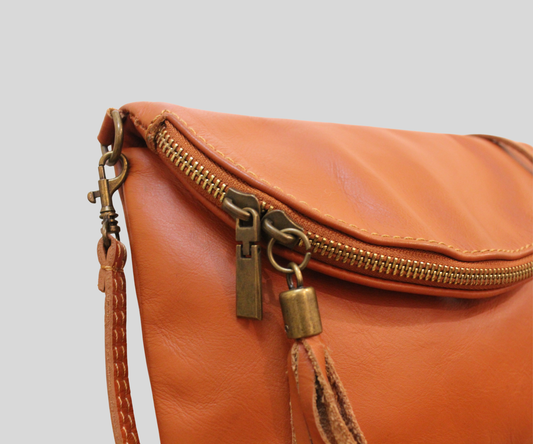 Sac bandoulière Anna Morellini Ancone cognac en cuir
