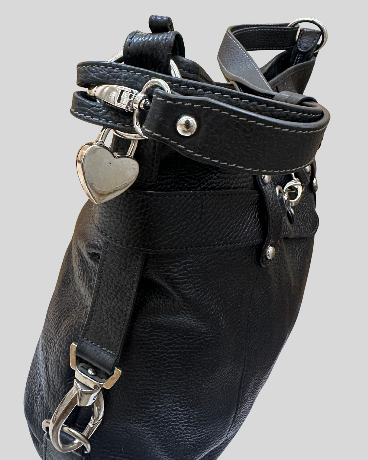 🇧🇪 Mazarin – Grand sac épaule noir en cuir véritable
