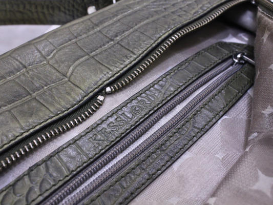 🇫🇷 Kesslord Jekyll – Cabas cuir vert effet croco