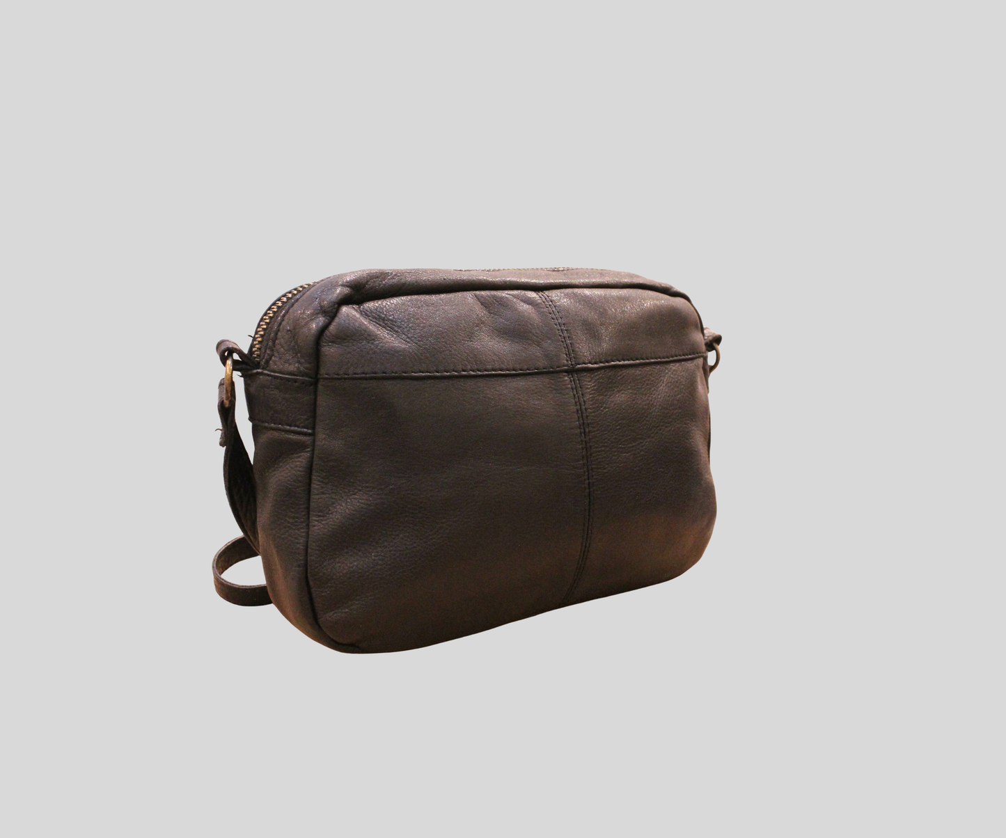 Petit sac bandoulière Pieces noir en cuir véritable