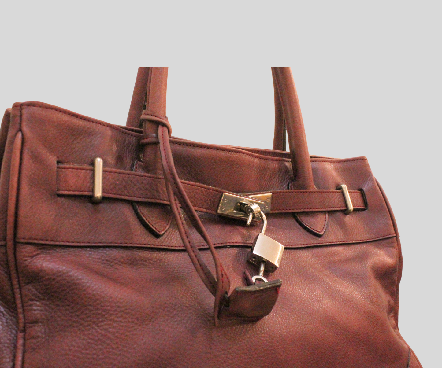 Sac à main Nuria Sanchez bordeaux en cuir véritable