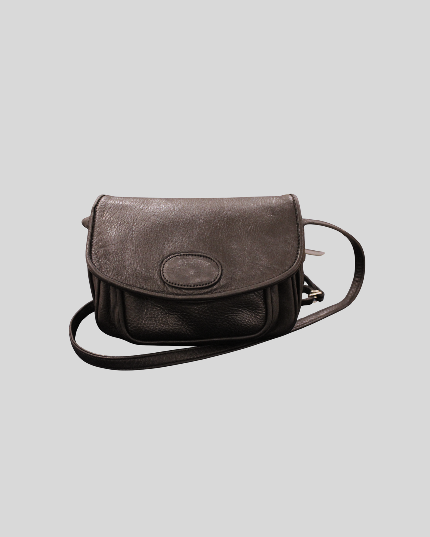 Petit sac à bandoulière noir en cuir véritable
