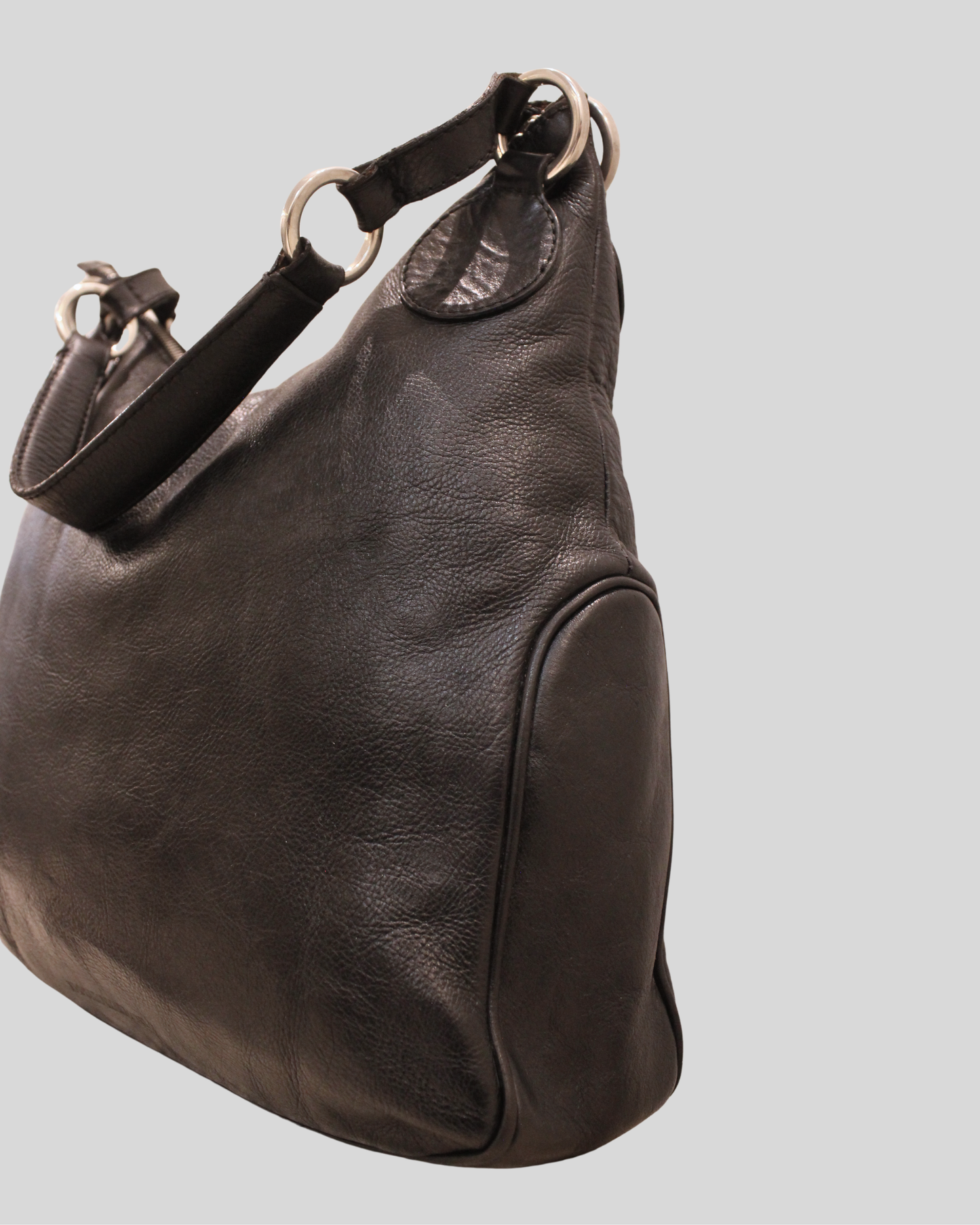 Sac porté épaule Emporio Armani noir en cuir véritable