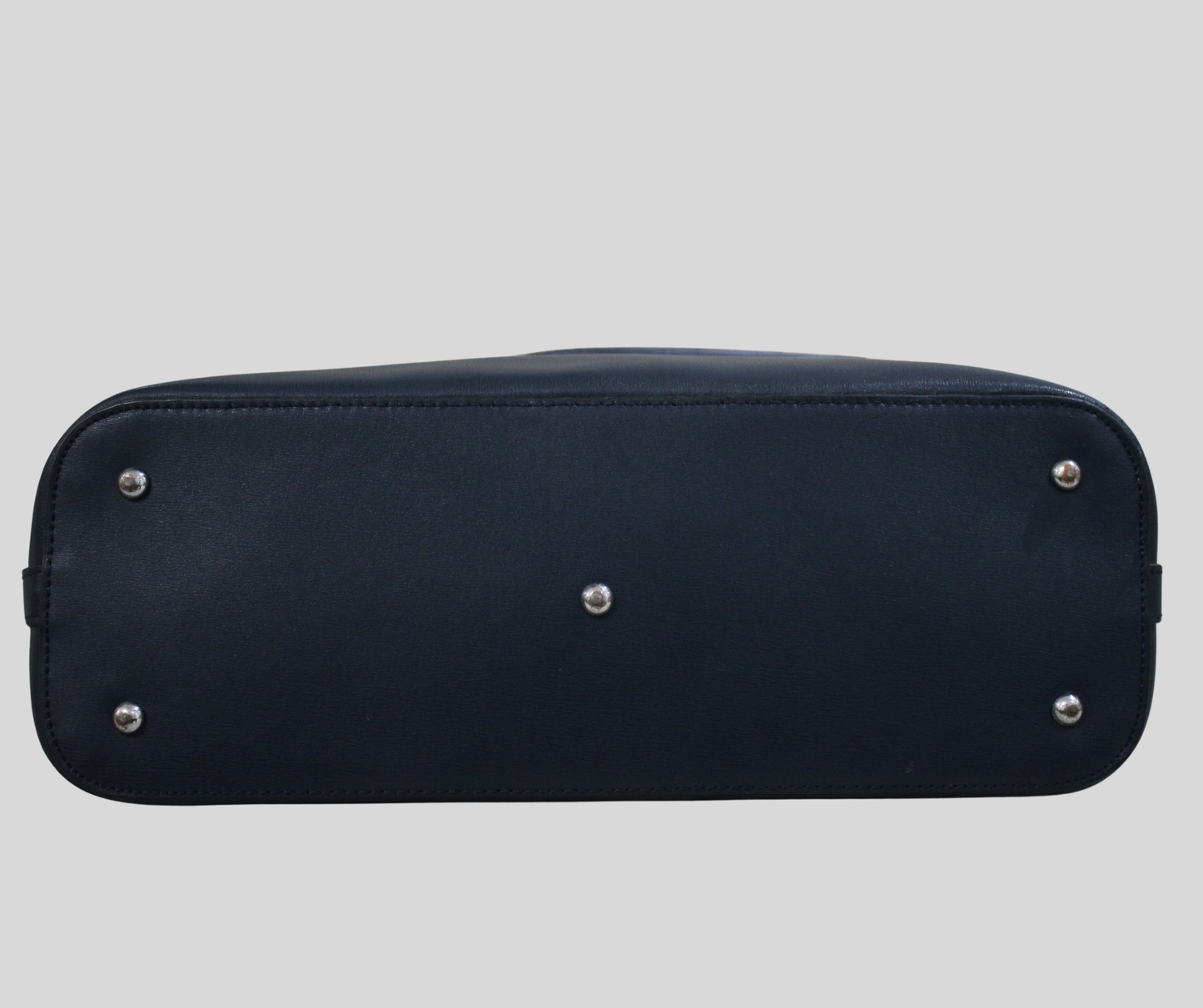 Sac shopping Mocca en cuir bleu marine