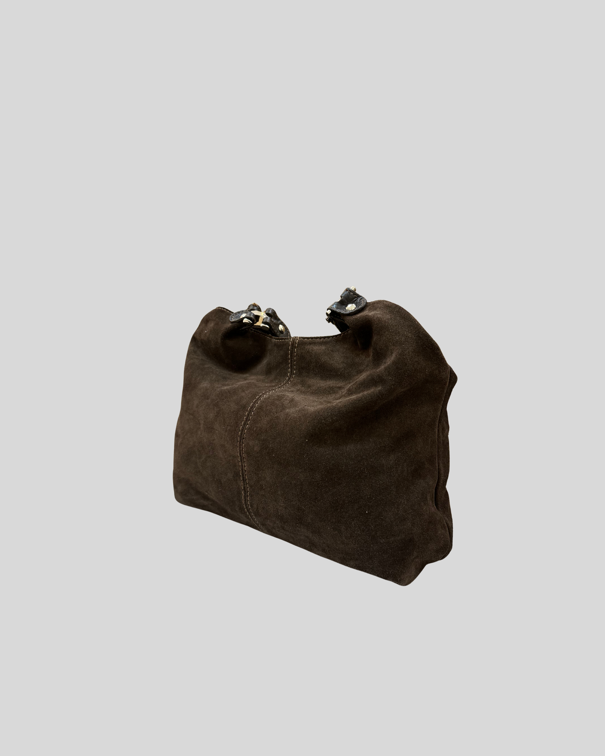 🇮🇹 Borse in Pelle – Grand sac épaule marron en daim véritable – Made in Italy