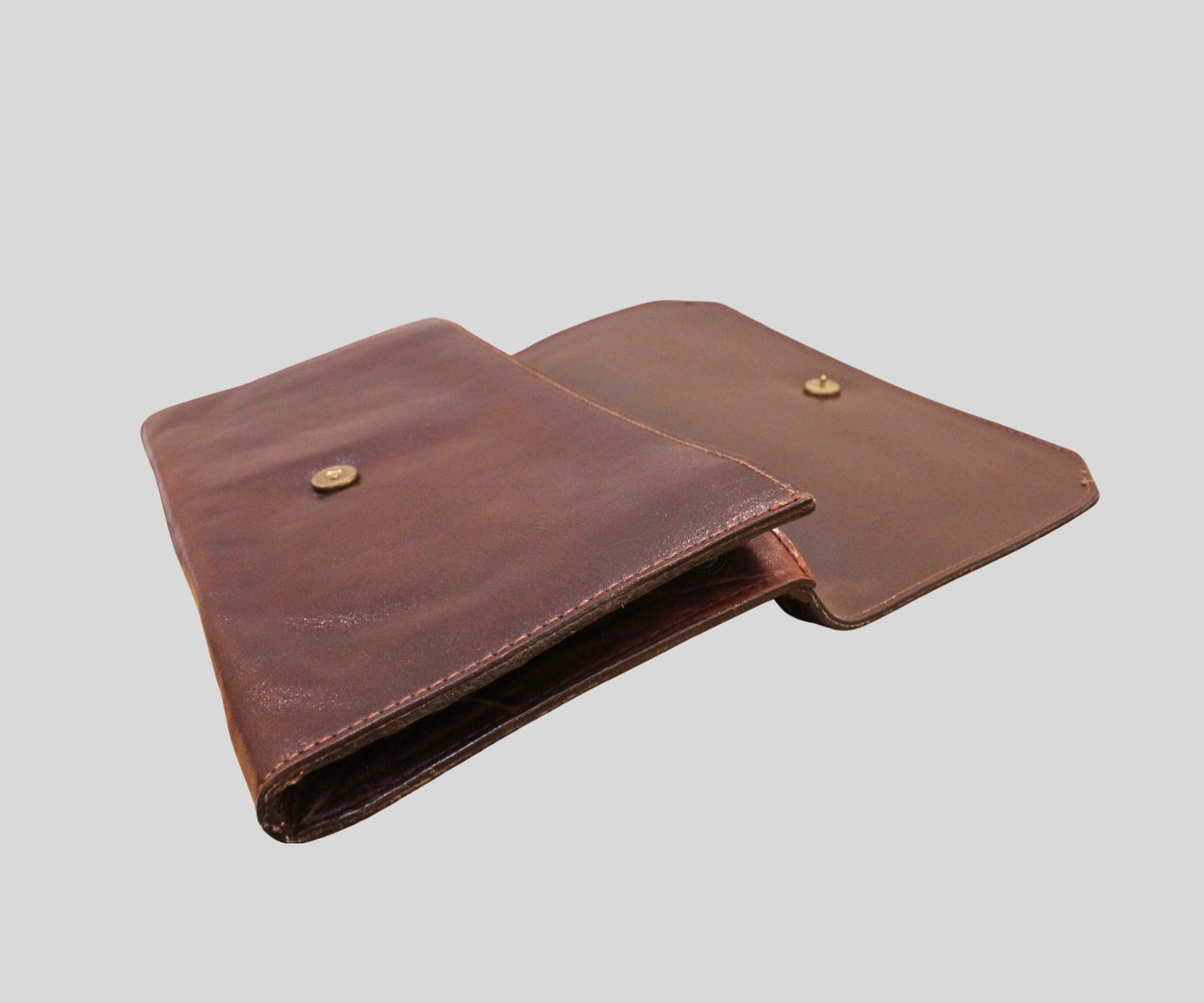 Pochette vintage Creazione 2-K bordeaux en cuir véritable