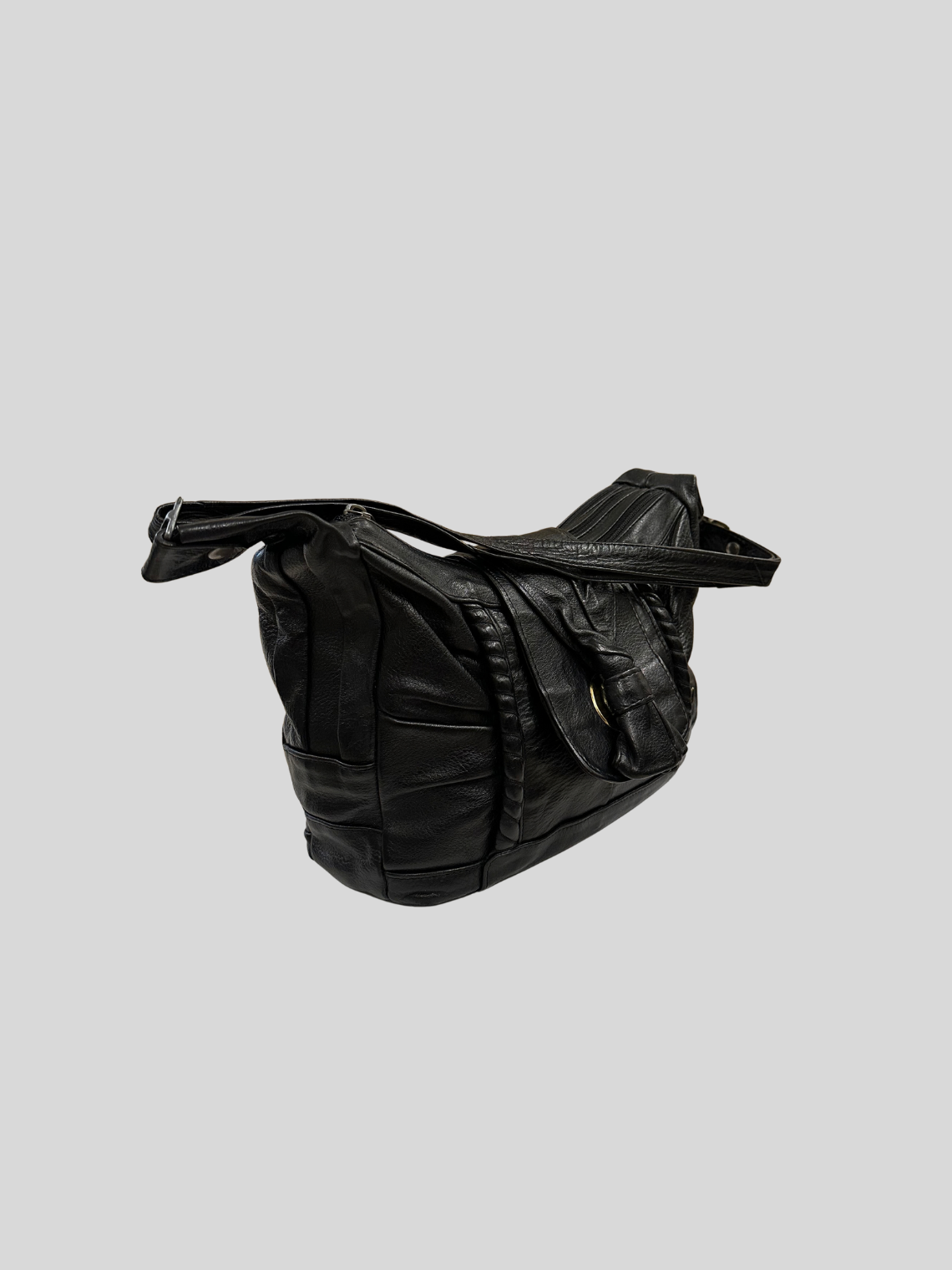 🇮🇹 Annalisa Creazioni – Sac épaule noir en cuir véritable – Made in Italy