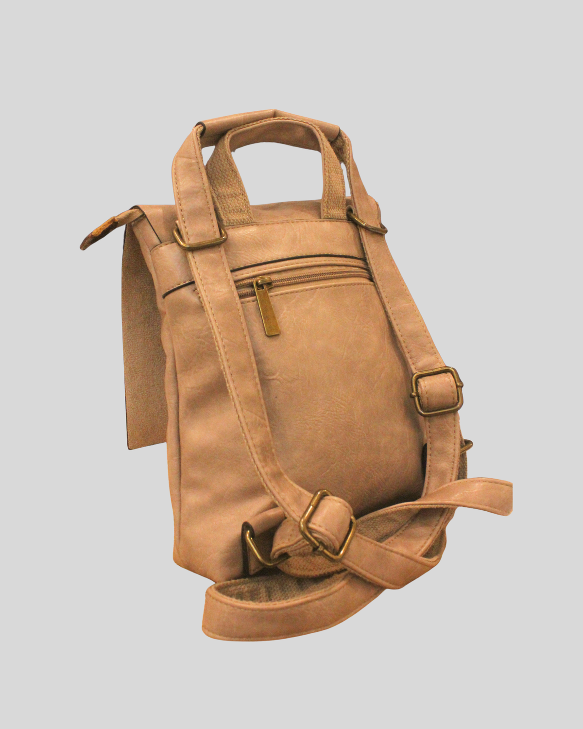 Sac Paolo Bags taupe convertible – Petit sac à dos & bandoulière