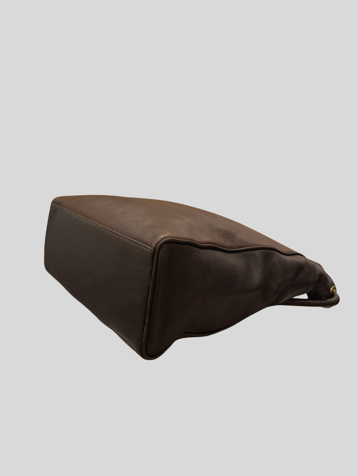 🇮🇹 Valerio Bassotto 1971 – Grand sac épaule marron en cuir véritable