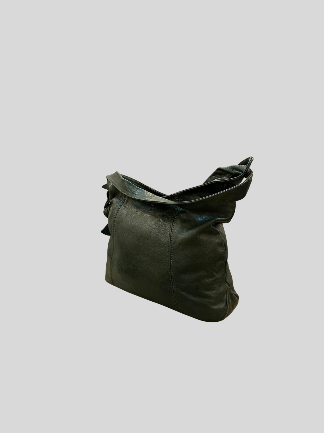🇮🇹 Sac épaule vert foncé en cuir véritable – Made in Italy