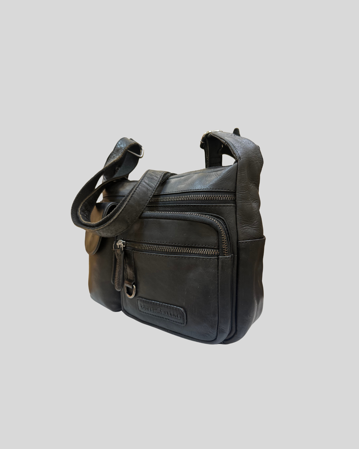 🇩🇪 Louis Wallis – Sac bandoulière noir multi-poches