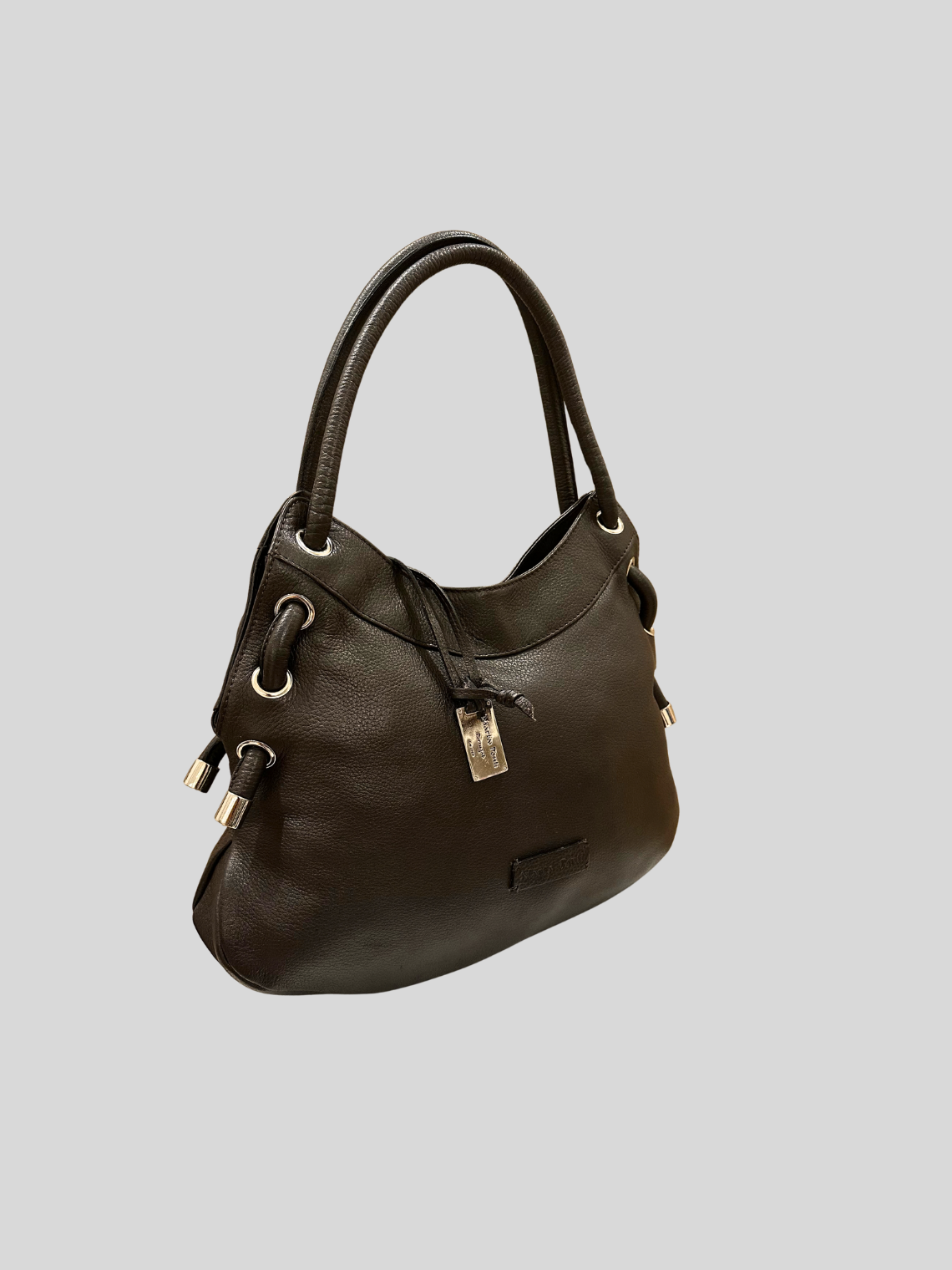 🇵🇹 Marta Ponti – Sac à main marron en cuir véritable