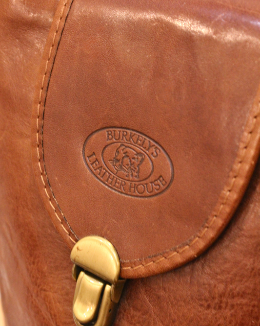 Sac bandoulière Burkelys Leather House cognac en cuir véritable