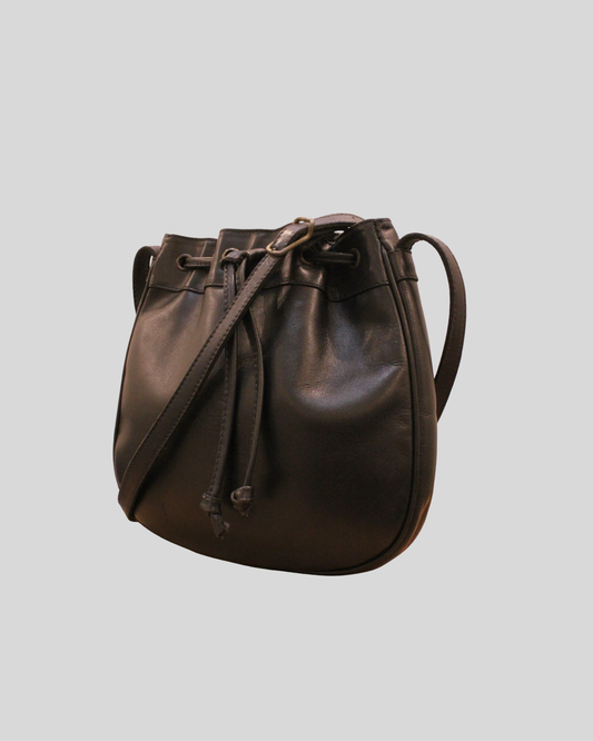 Sac seau Biasia noir en cuir véritable Made in Italy