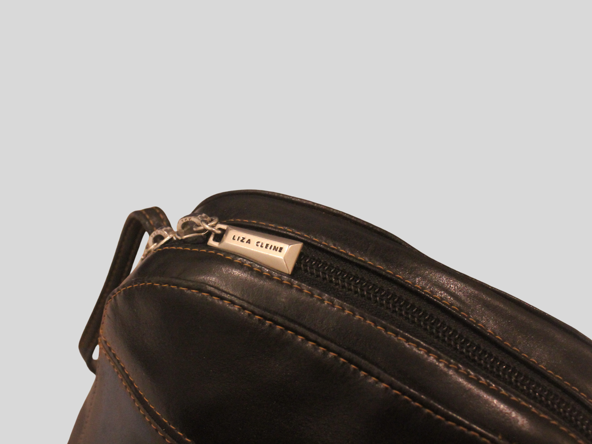 Sac à bandoulière Liza Cline noir en cuir véritable