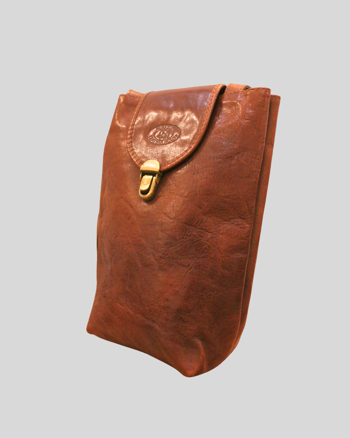 Sac bandoulière Burkelys Leather House cognac en cuir véritable
