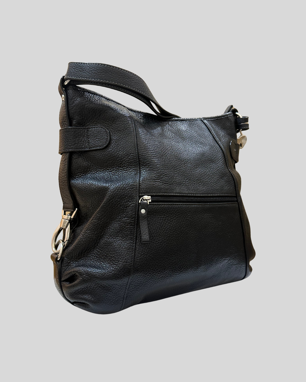 🇧🇪 Mazarin – Grand sac épaule noir en cuir véritable