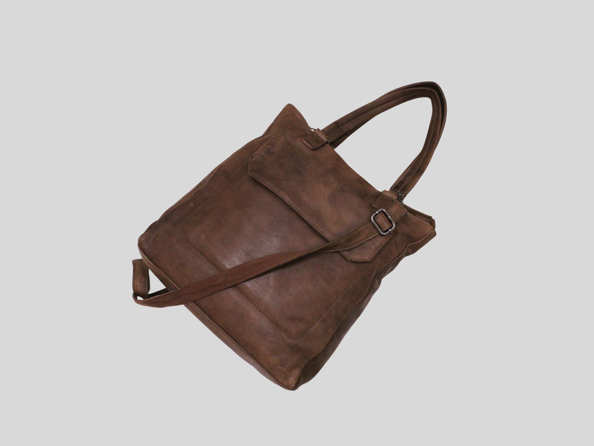 🇳🇱 Burkely – Cabas cuir véritable marron