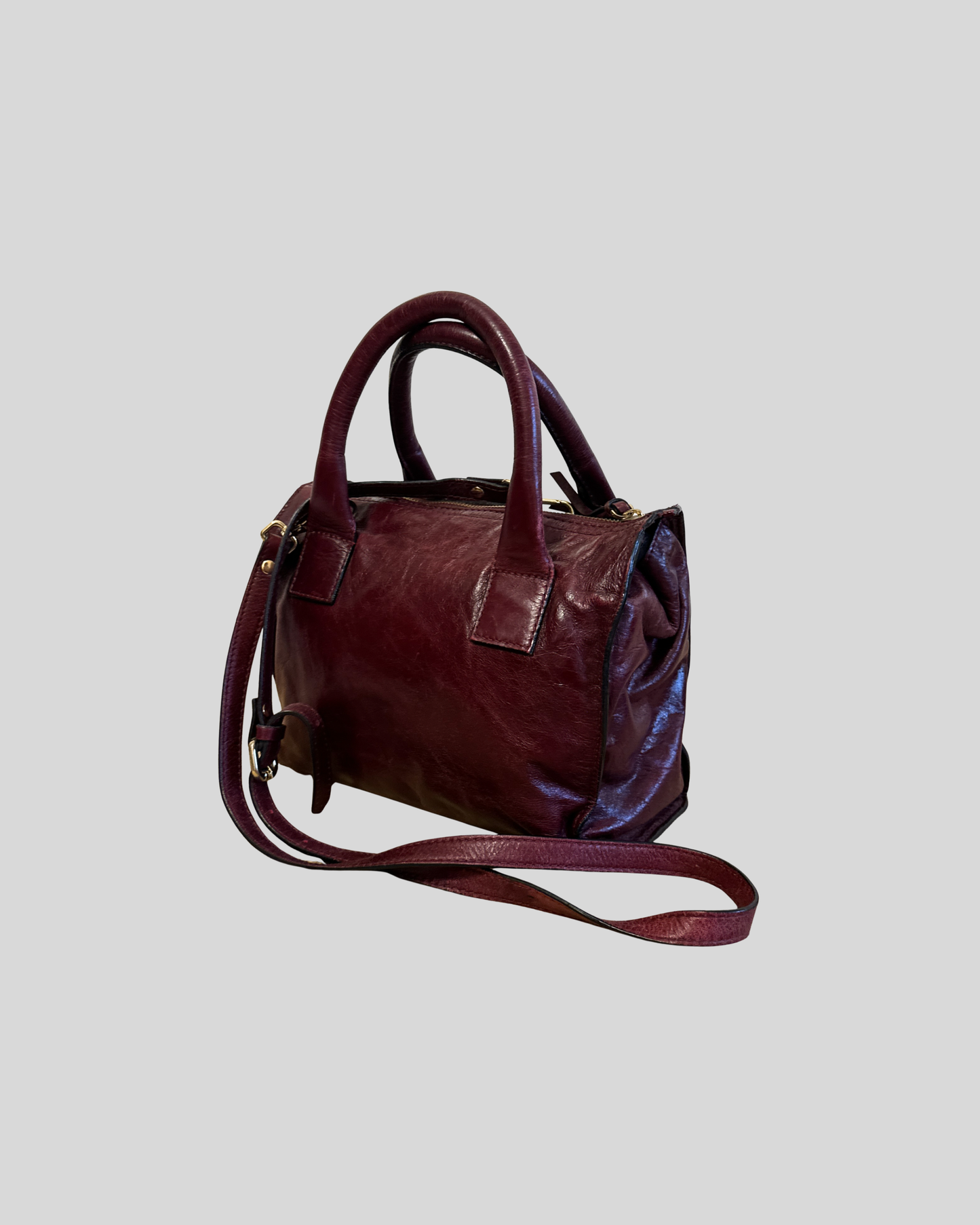 Sac à main Zara vintage en cuir bordeaux