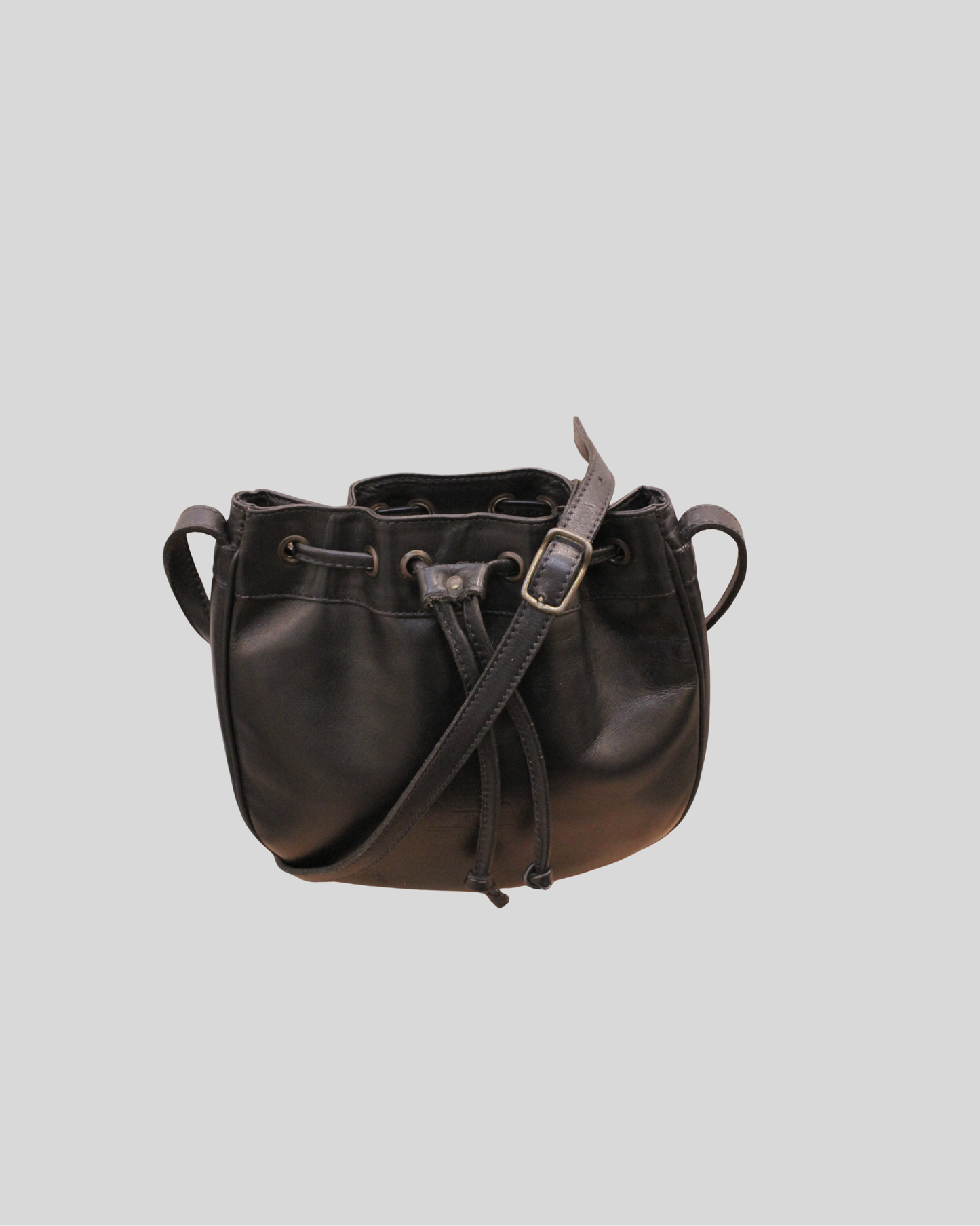 Sac seau Biasia noir en cuir véritable Made in Italy
