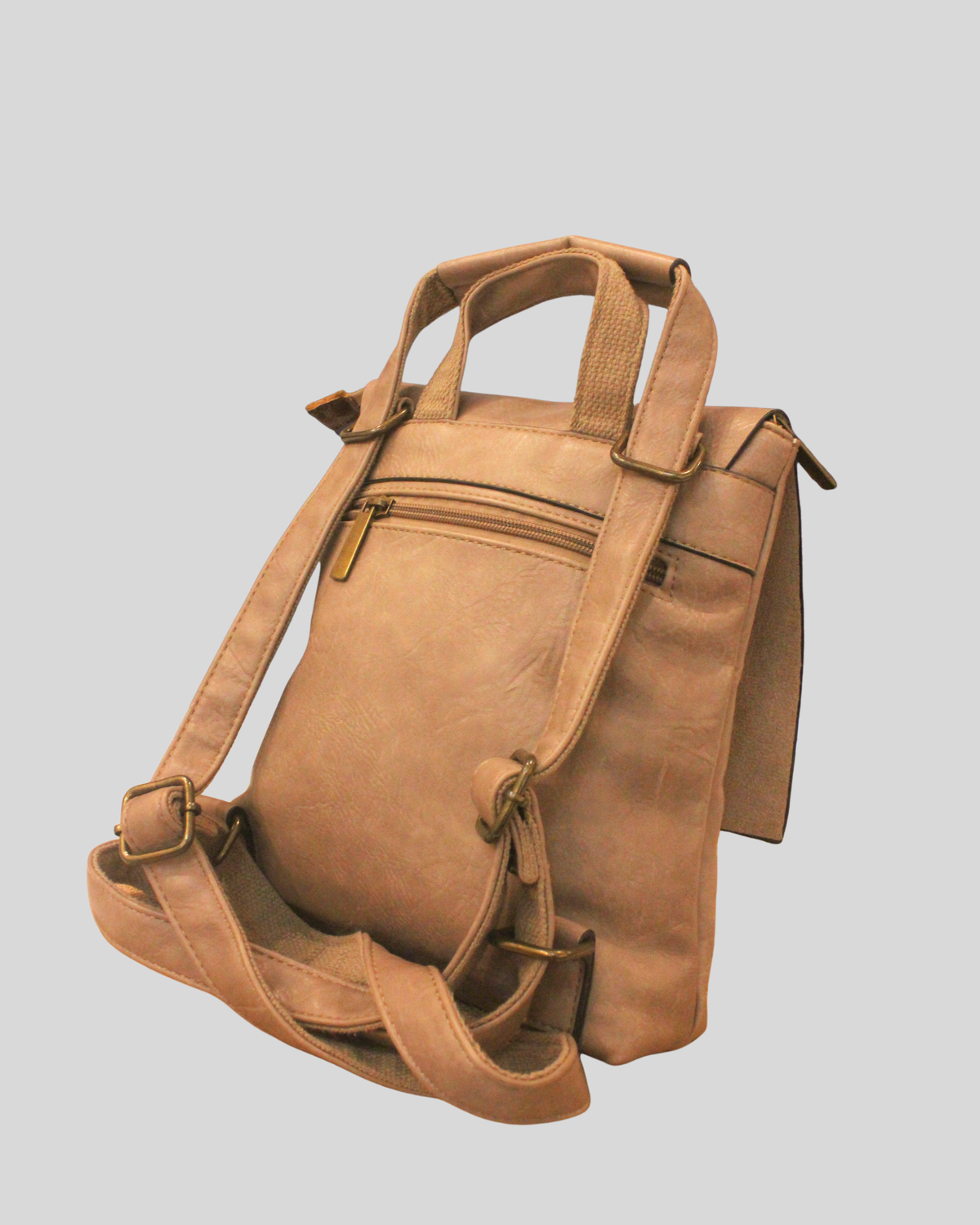 Sac Paolo Bags taupe convertible – Petit sac à dos & bandoulière