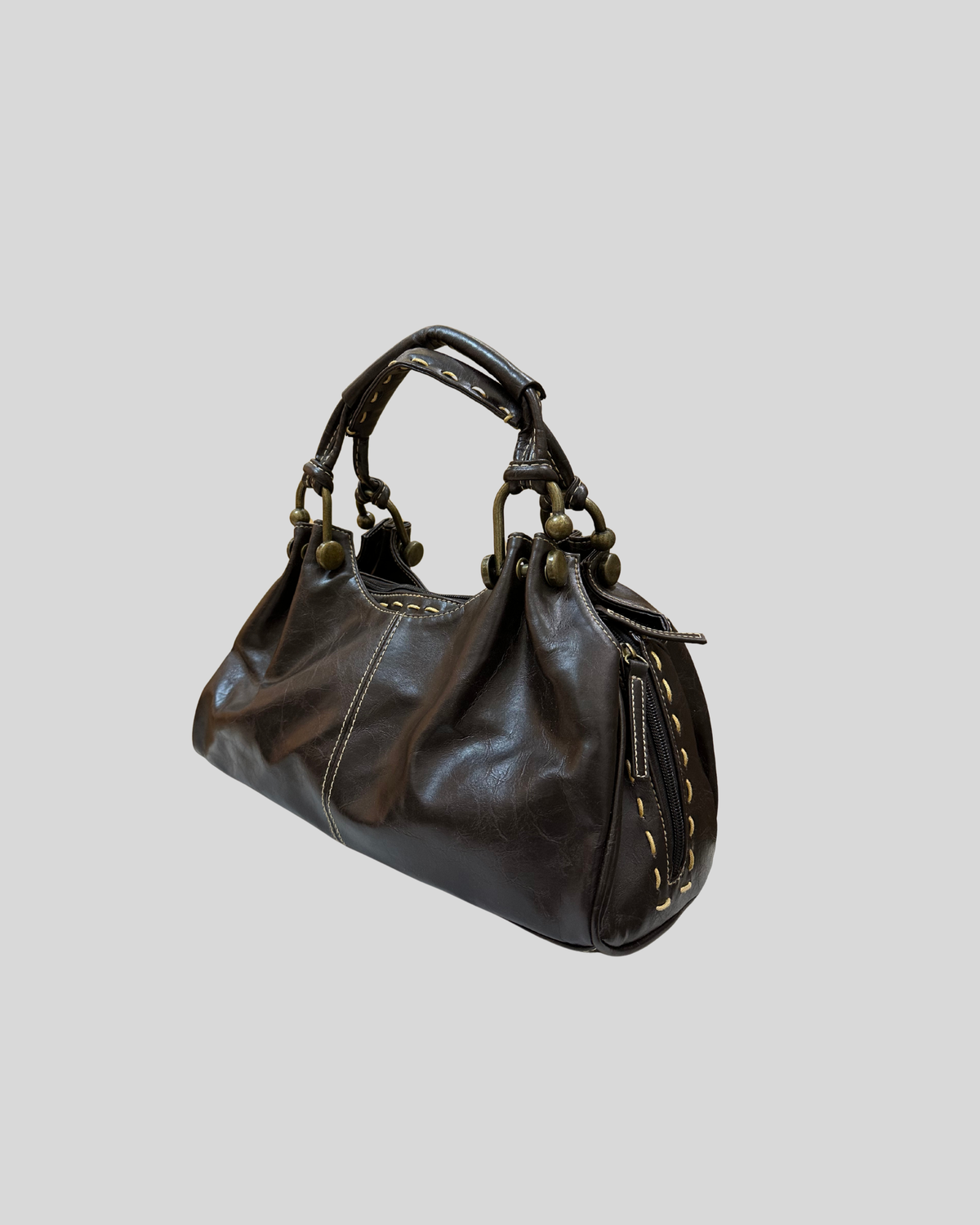 Elementz – Sac à main marron foncé multi-poches