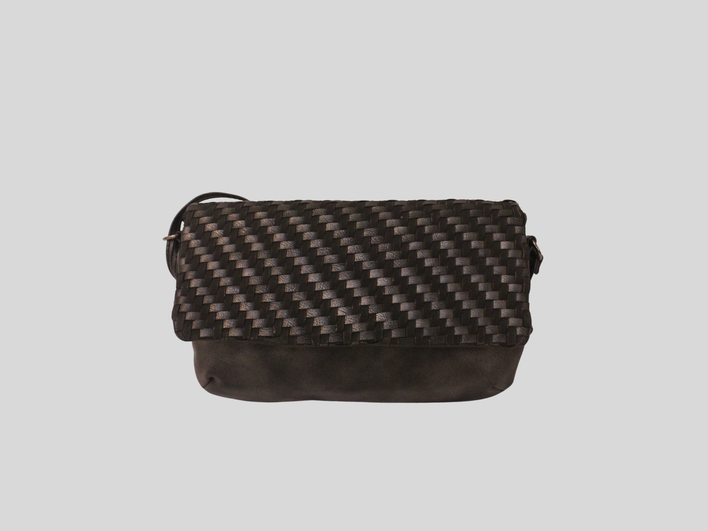 Sac à bandoulière gris foncé tressé
