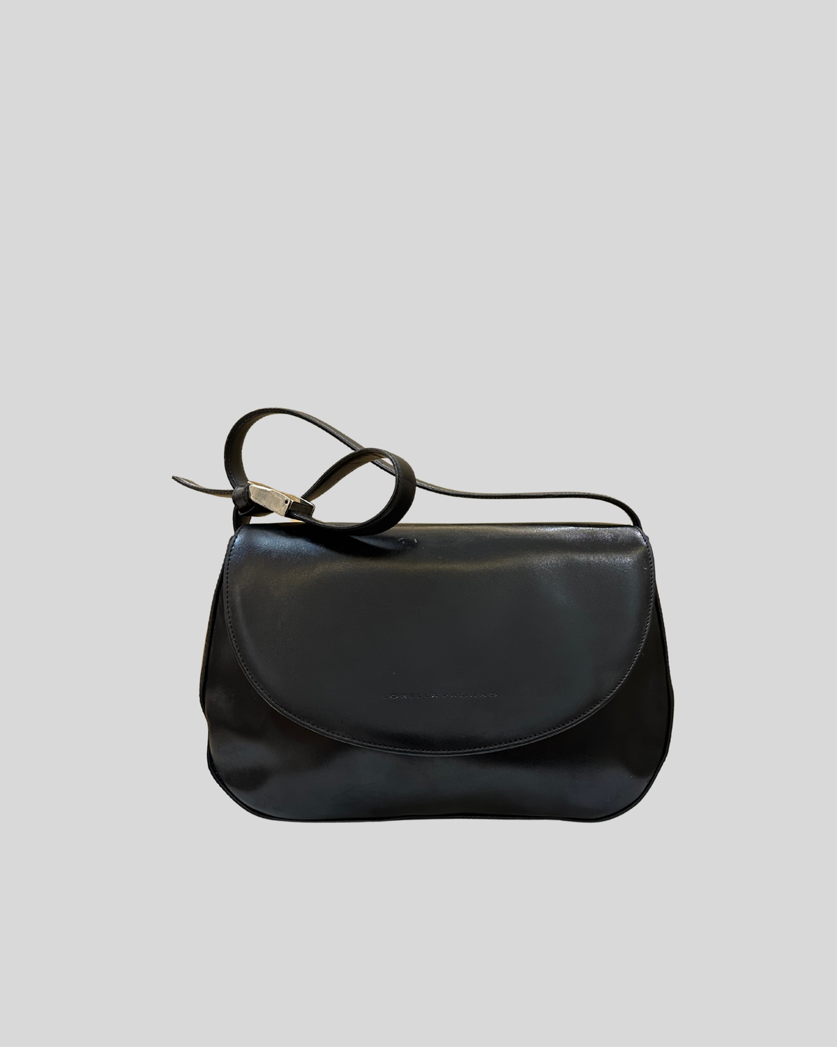 🇮🇹 Lorella Pagano – Sac bandoulière noir à rabat – Made in Italy