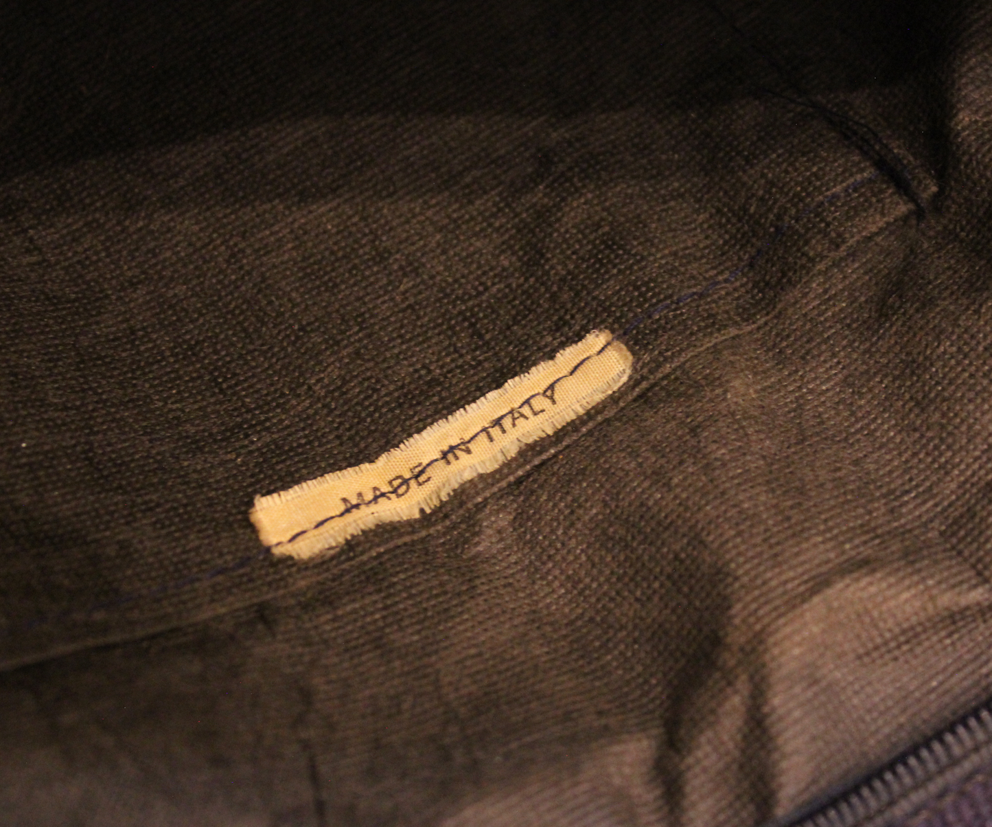 Sac tressé bleu Made in Italy en tissu et cuir