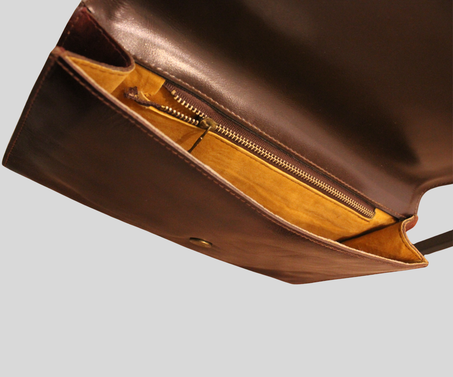 Pochette vintage Creazione 2-K bordeaux en cuir véritable
