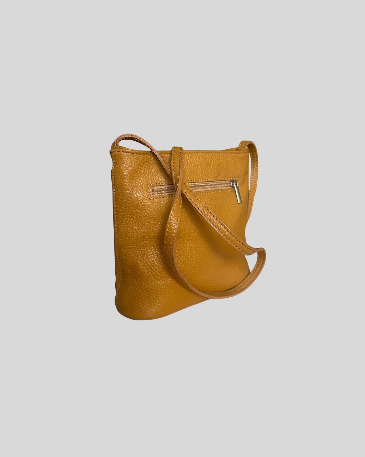 🇮🇹 Borse in Pelle – Petit sac bandoulière camel en cuir véritable – Made in Italy
