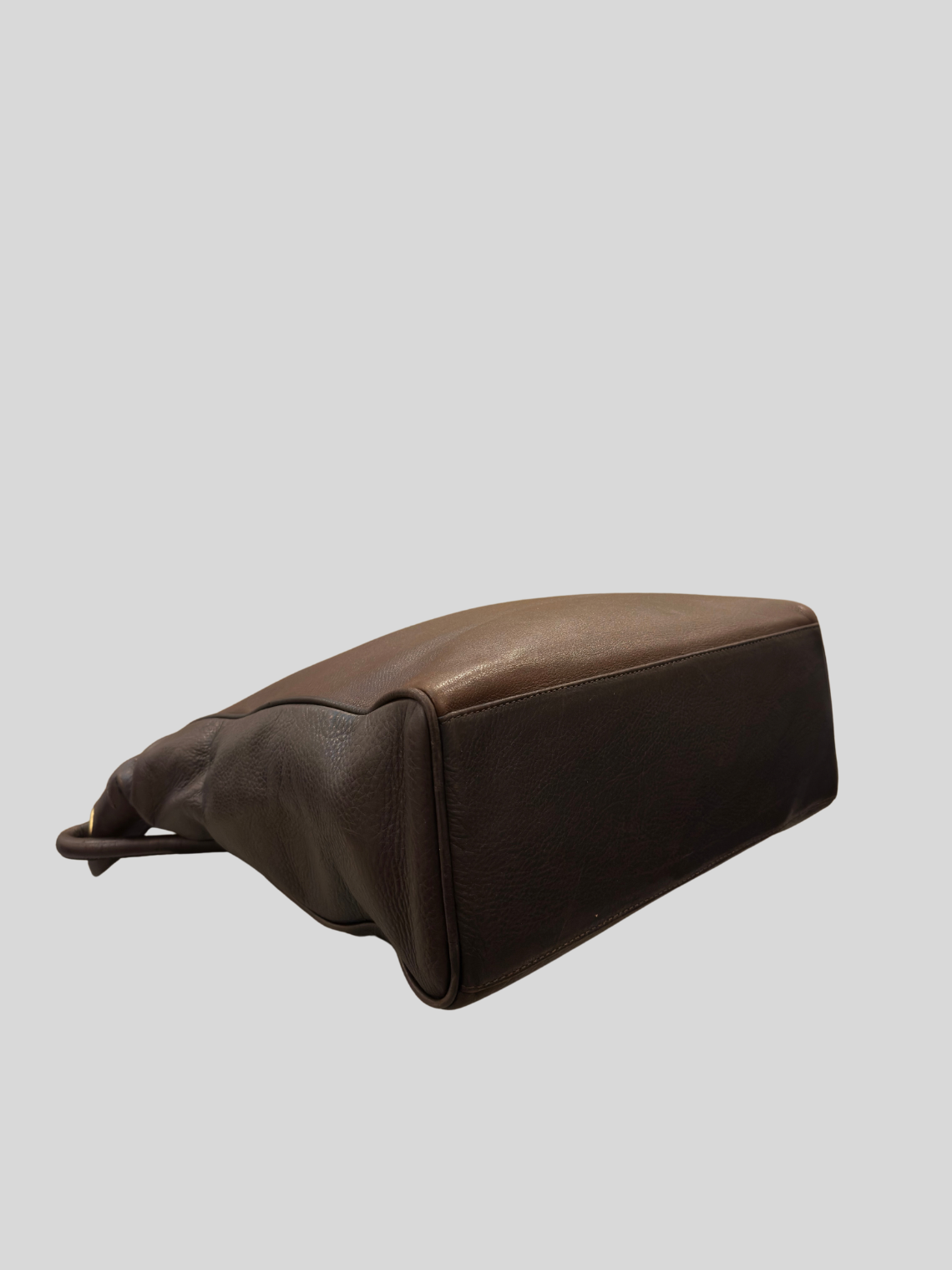 🇮🇹 Valerio Bassotto 1971 – Grand sac épaule marron en cuir véritable