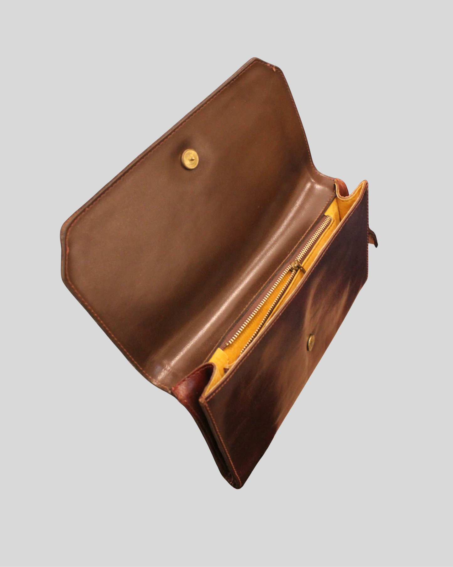 Pochette vintage Creazione 2-K bordeaux en cuir véritable