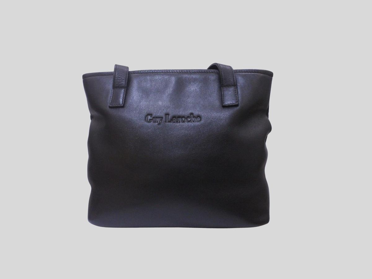 Sac Guy Laroche noir souple à porter épaule