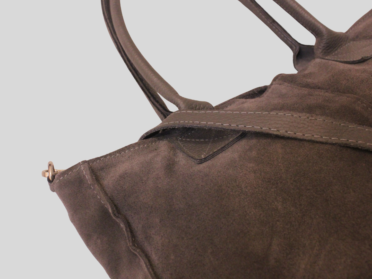 Sac Cabas en Cuir Suède Gris – Studio Moda #82 Made in Italy 🇮🇹