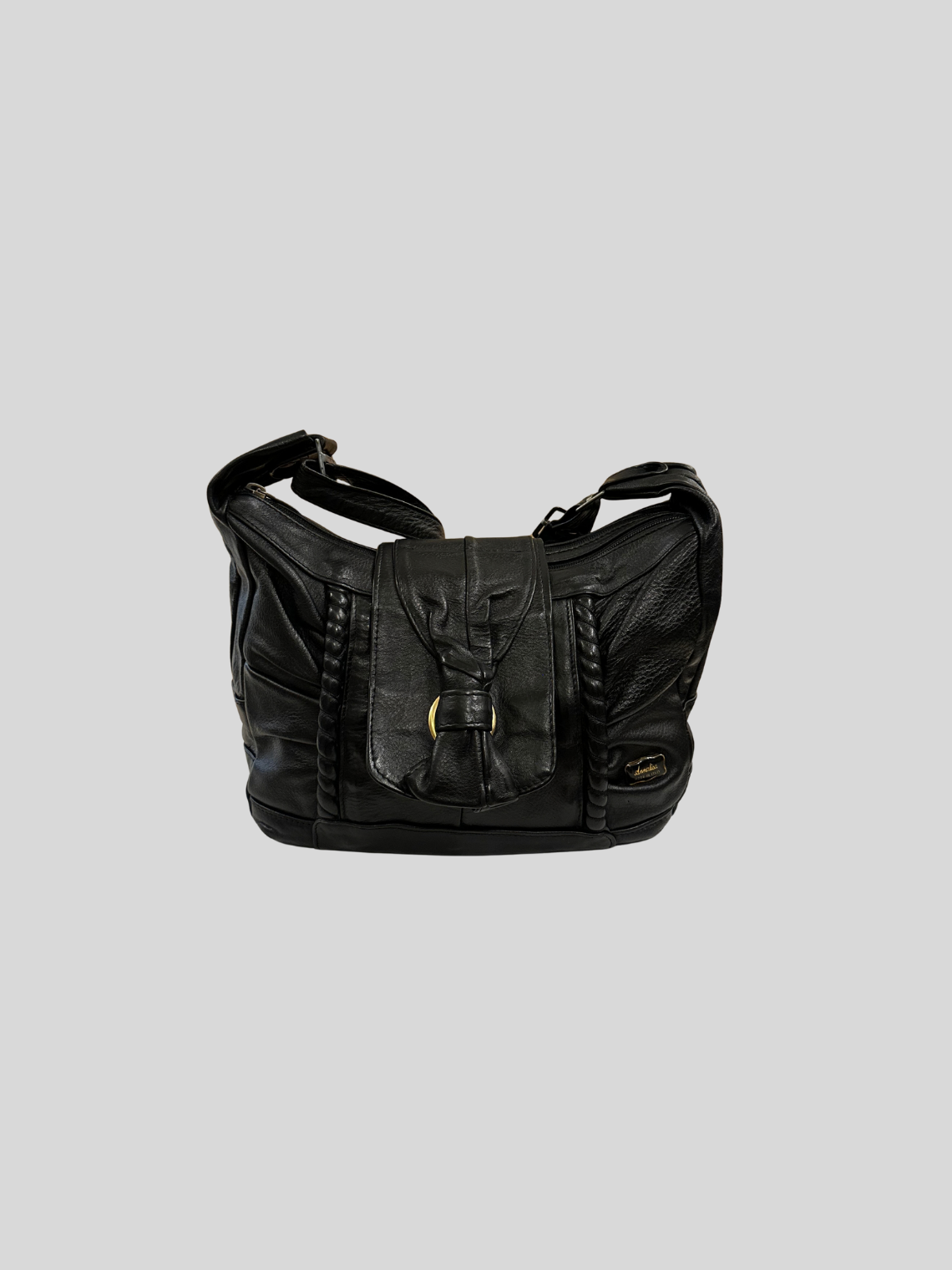 🇮🇹 Annalisa Creazioni – Sac épaule noir en cuir véritable – Made in Italy
