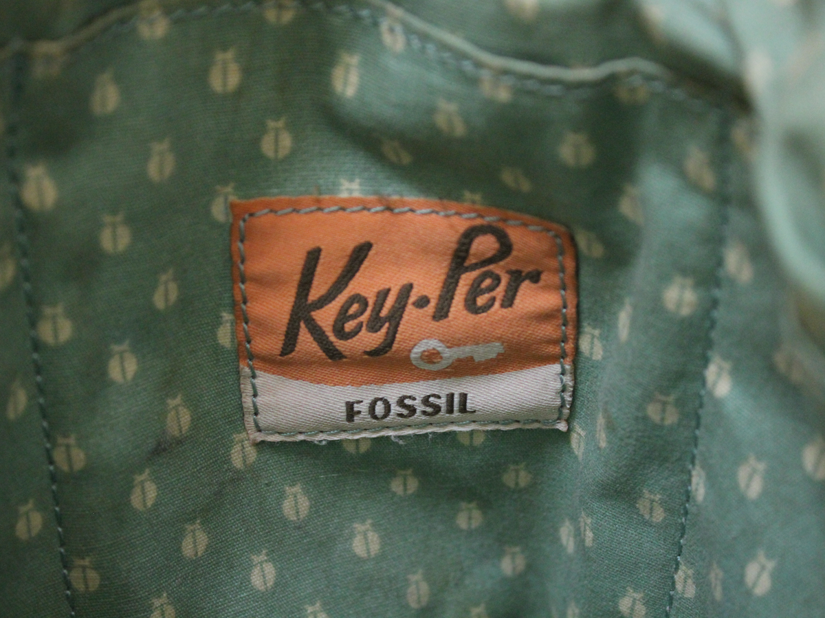 🇺🇸 Fossil Key-Per – Cabas toile enduite motif géométrique