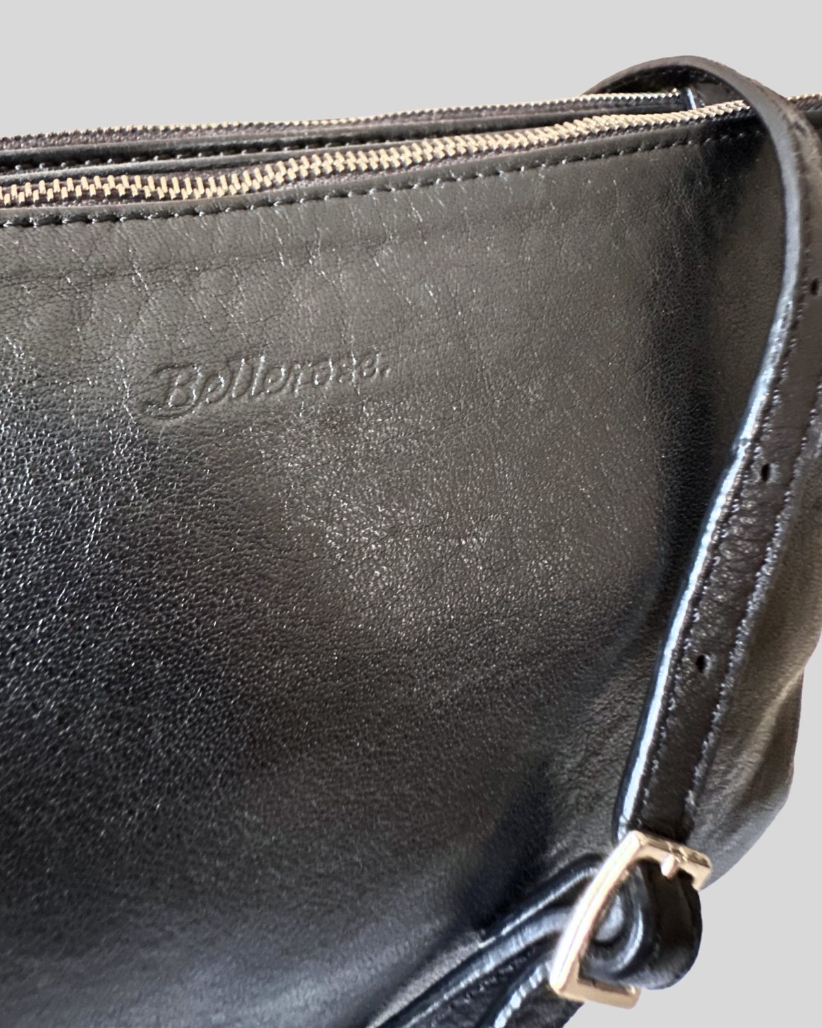🇧🇪 Bellerose – Sac bandoulière noir en cuir de veau – Made in Italy