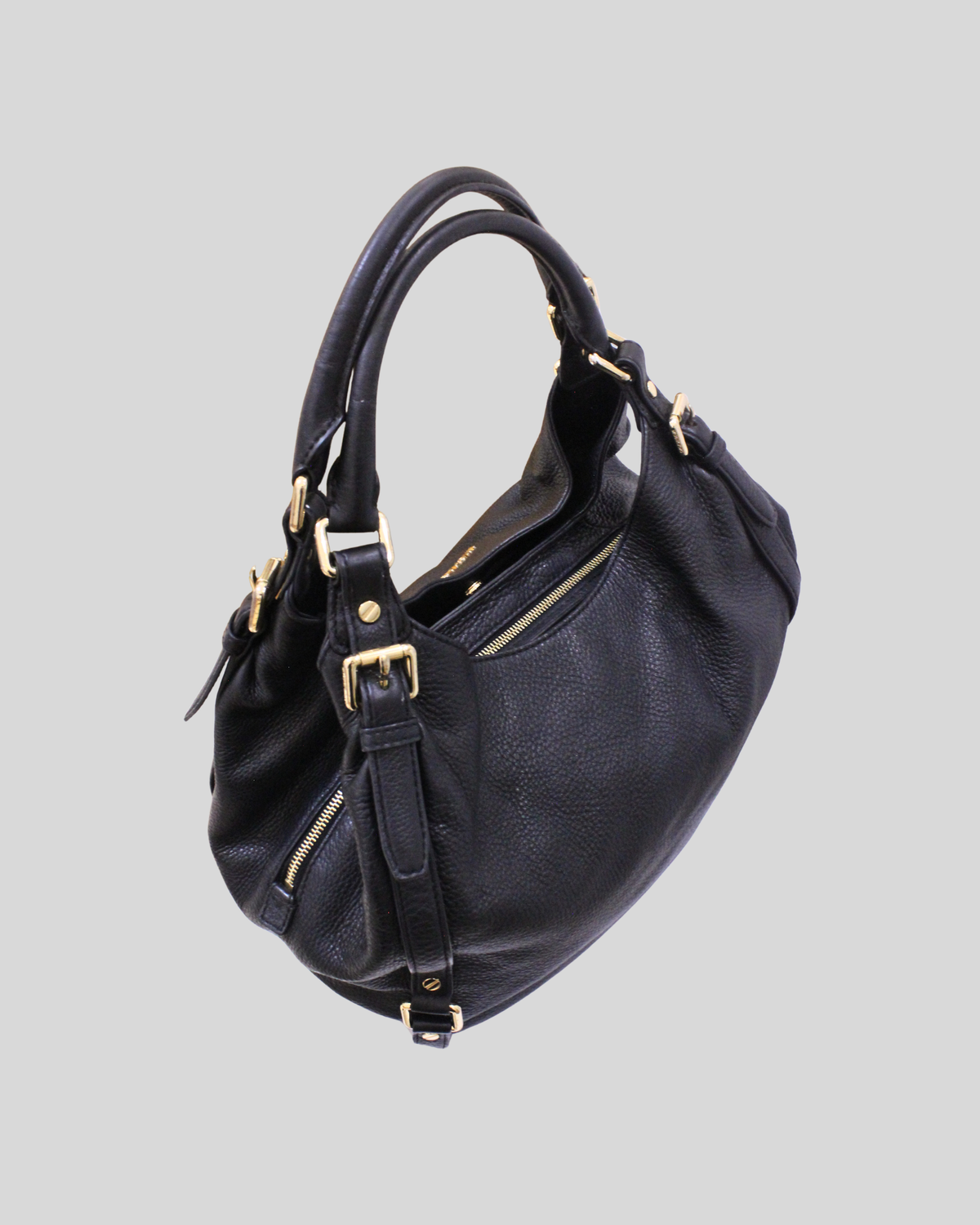 🇺🇸 Michael Kors Bedford – Grand sac hobo noir en cuir