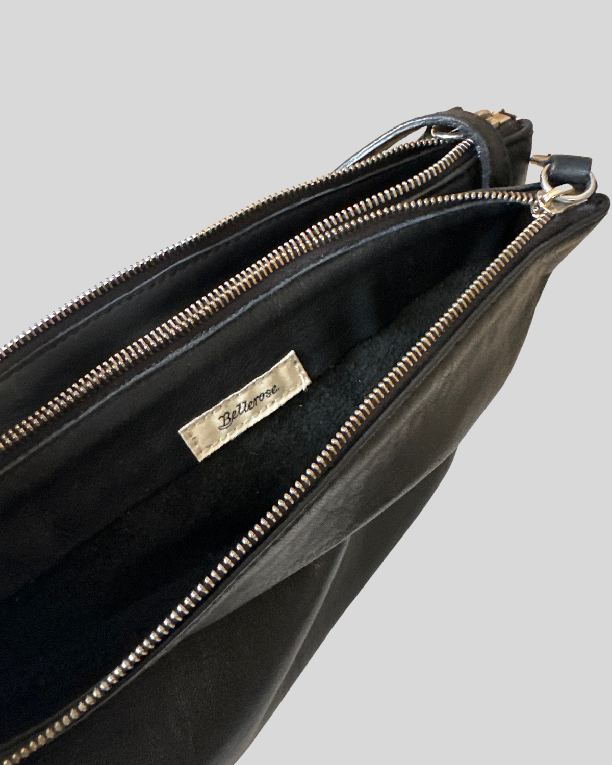 🇧🇪 Bellerose – Sac bandoulière noir en cuir de veau – Made in Italy