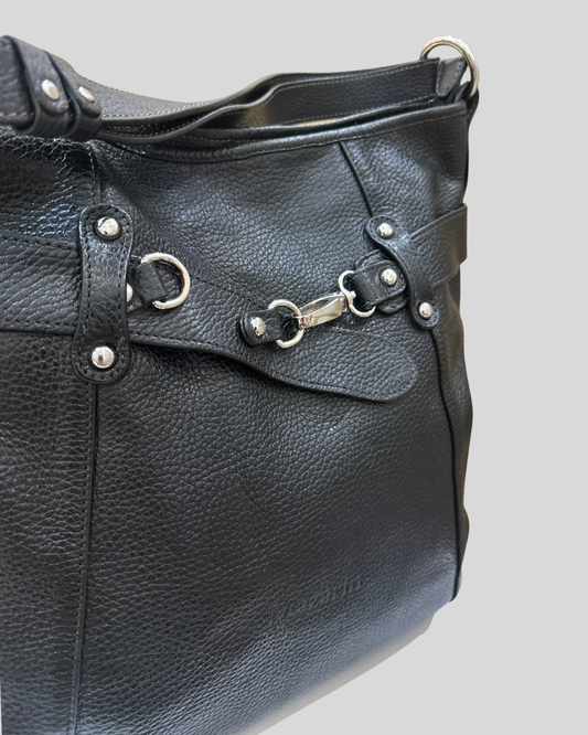 🇧🇪 Mazarin – Grand sac épaule noir en cuir véritable