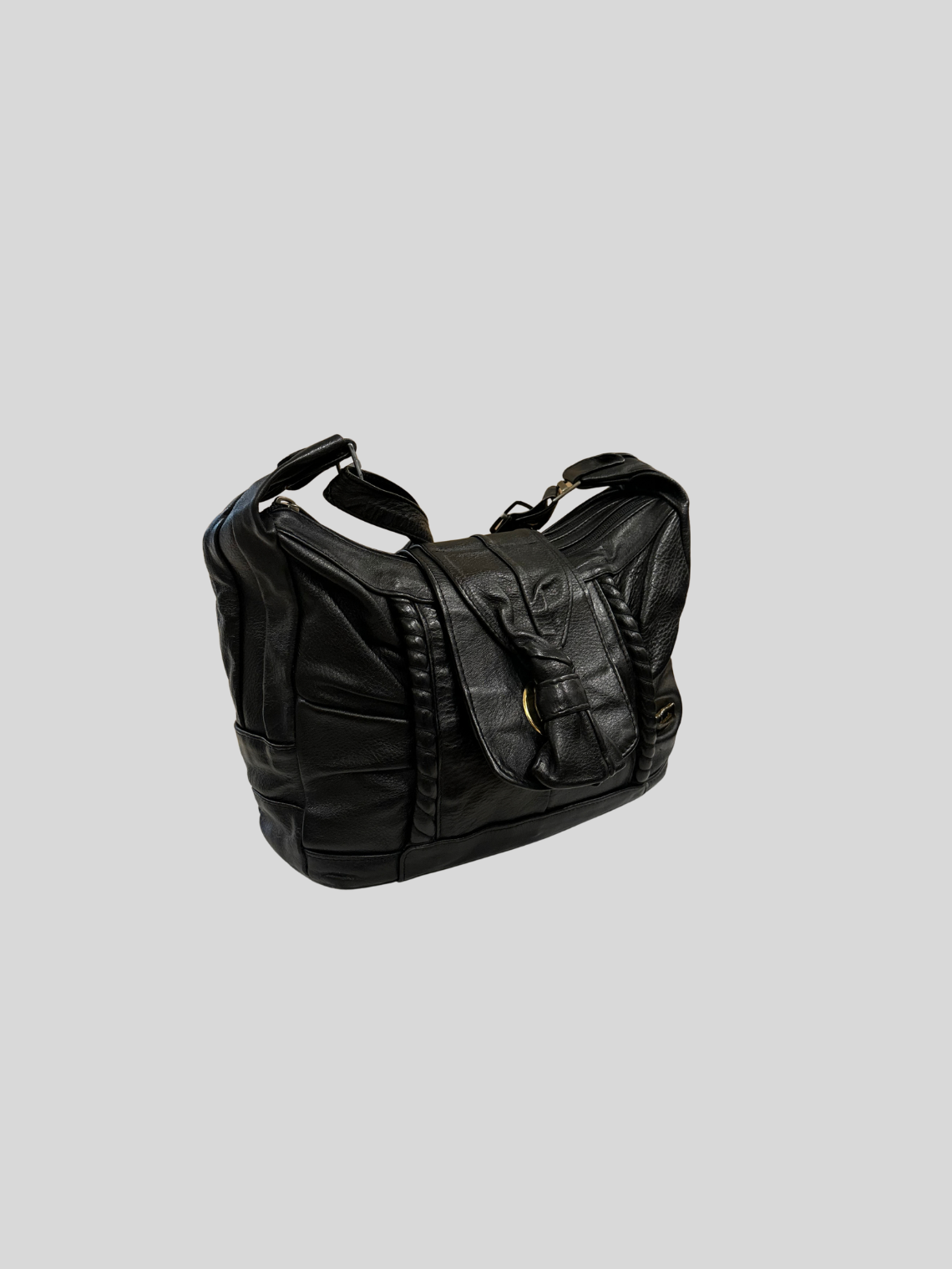 🇮🇹 Annalisa Creazioni – Sac épaule noir en cuir véritable – Made in Italy