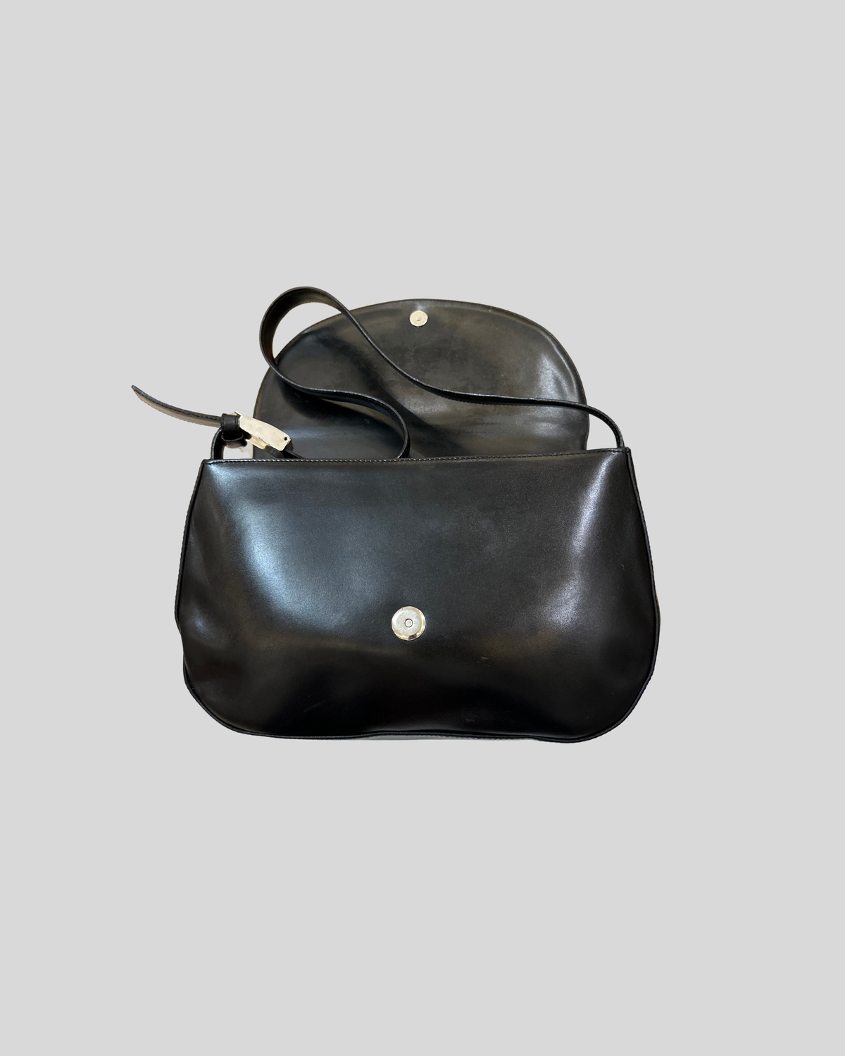 🇮🇹 Lorella Pagano – Sac bandoulière noir à rabat – Made in Italy
