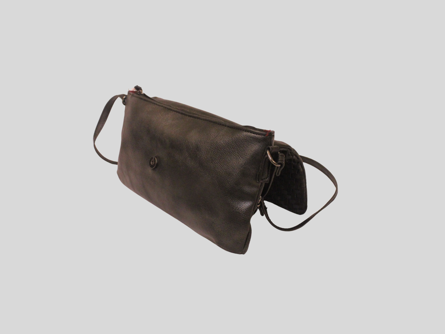 Sac à bandoulière gris foncé tressé