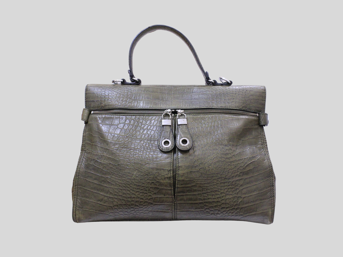 🇫🇷 Kesslord Jekyll – Cabas cuir vert effet croco