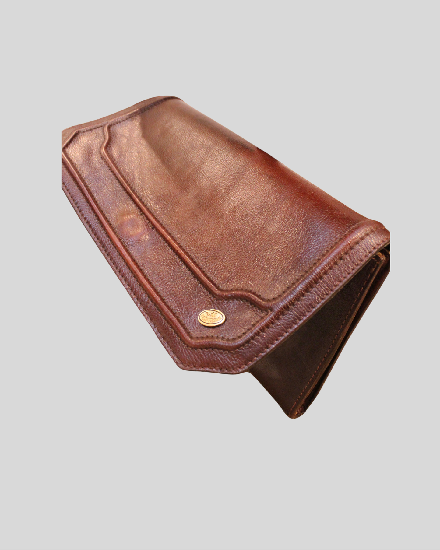 Pochette vintage Creazione 2-K bordeaux en cuir véritable