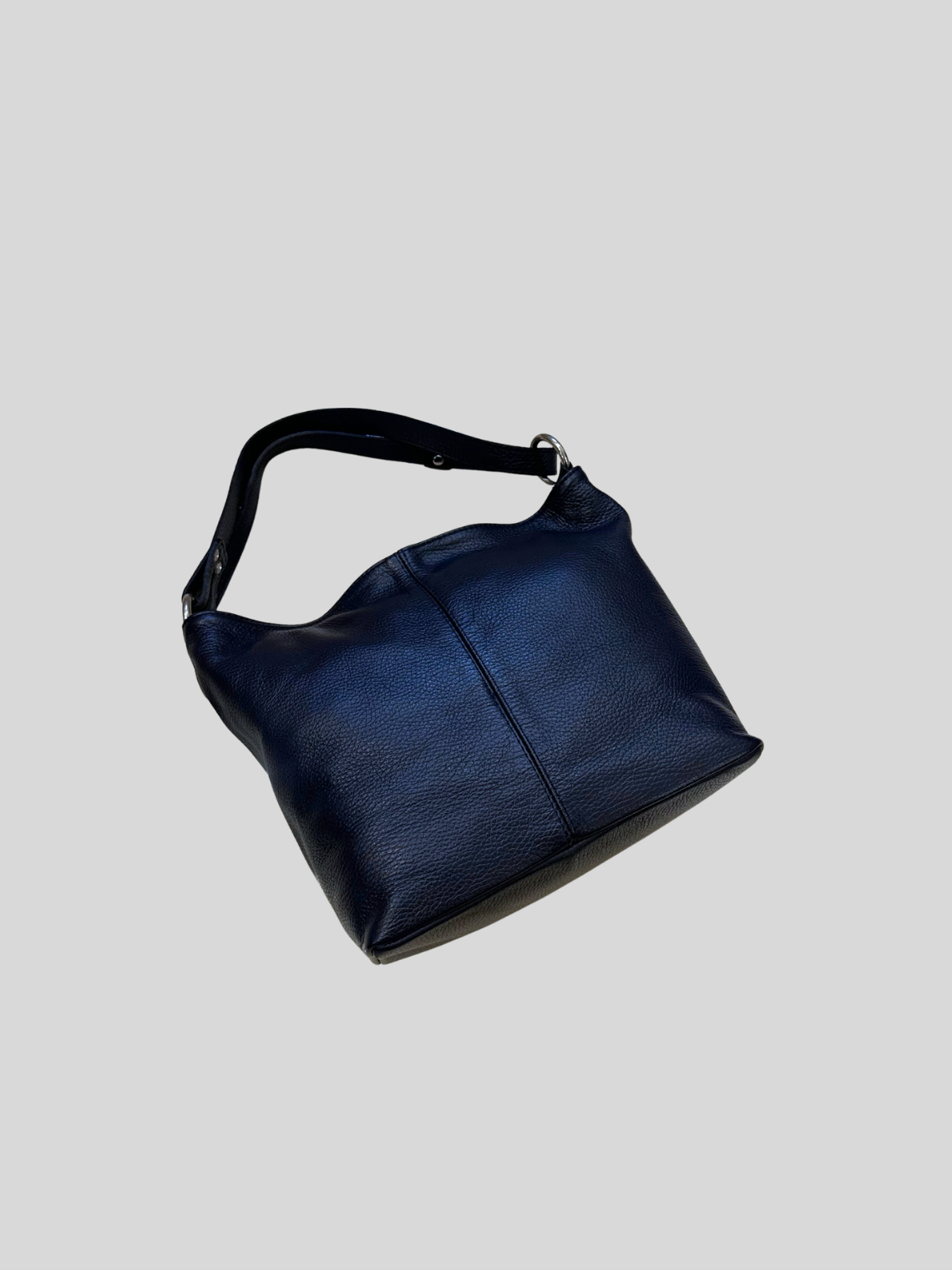 🇮🇹 Sac épaule bleu marine en cuir véritable – Made in Italy